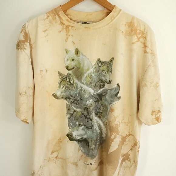 Wolf Wolves Graphic T-Shirt Men's XL Tie Dye Quality Goods Canada Distressed - Picture 1 of 13